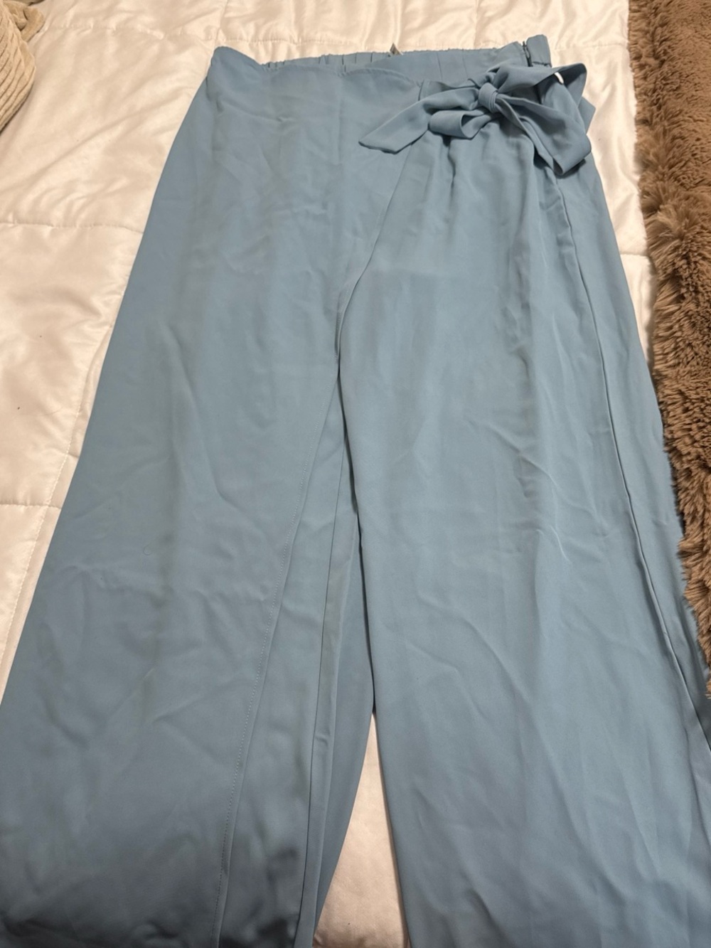 HALARA Dusty Blue Elastic Waist Wide-Leg Pants